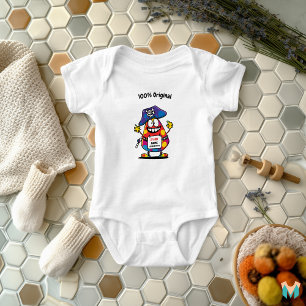 Custom Cool Baby Pirate with Name and Phone Tag Bodysuit