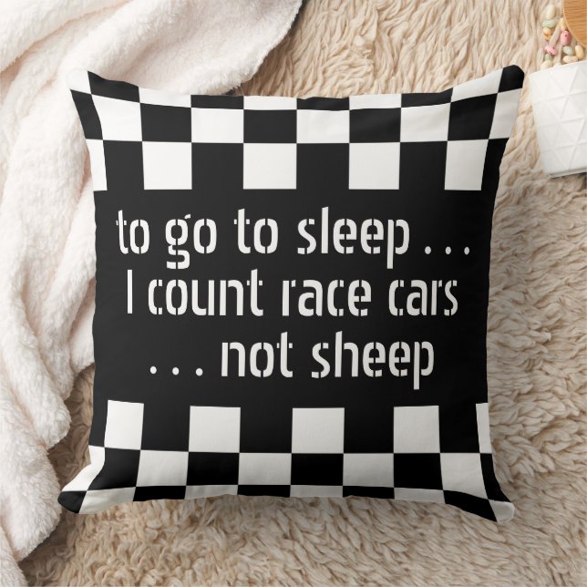 Custom Cool Black And White Checkered Flag Pattern Throw Pillow (Blanket)