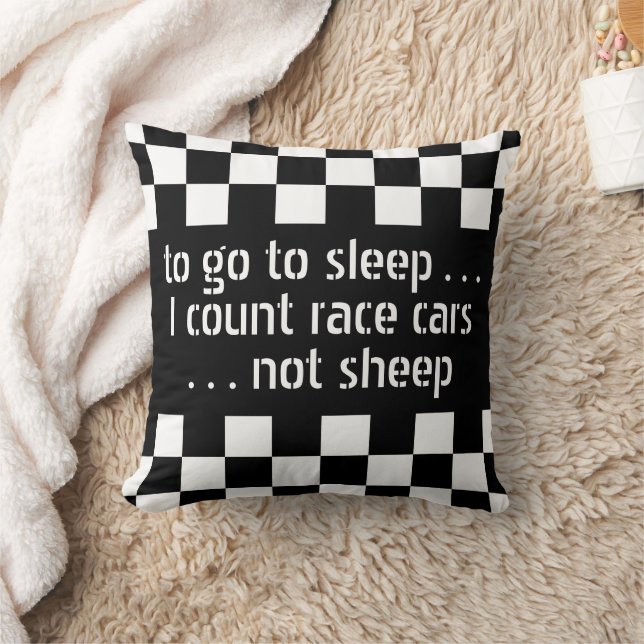 Custom Cool Black And White Checkered Flag Pattern Throw Pillow (Blanket)