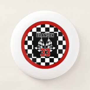 Custom Cool Black And White Checkered Flag Pattern Wham-O Frisbee