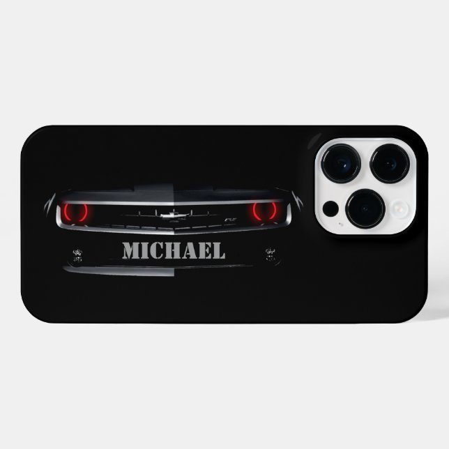 Custom Cool black Chevy Camaro Your name iPhone Case (Back Horizontal)