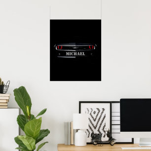 Custom Cool black Chevy Camaro Your name Poster