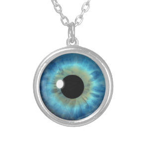 Custom Cool Blue Eye Iris Eyeball Fun Necklace