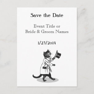 Custom Cool Cat Save the Date Postcard