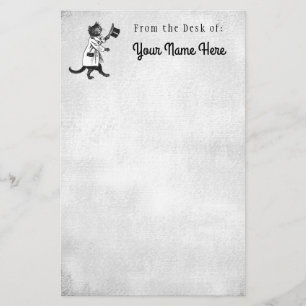 Custom Cool Cat Vintage Grunge Art Stationery