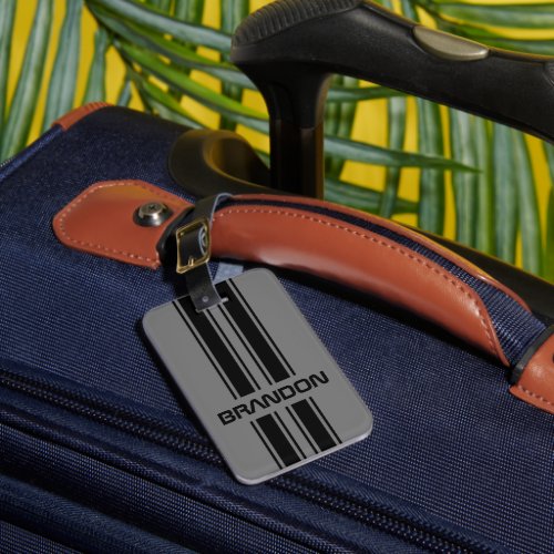 Custom Cool Classic Auto Race Sport Stripes Patter Luggage Tag