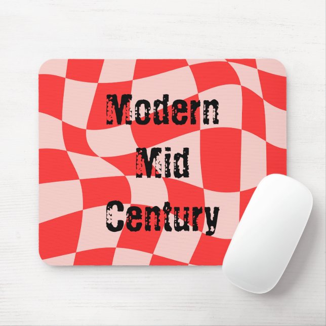 Custom Cool design colorful red Checkered pattern  Mouse Pad (With Mouse)