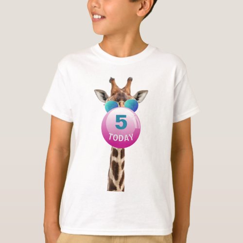 Custom Cool Giraffe and Bubblegum T_Shirt