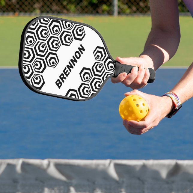 Custom Cool Hexagon Polygon Art Style Pattern Pickleball Paddle (Insitu)