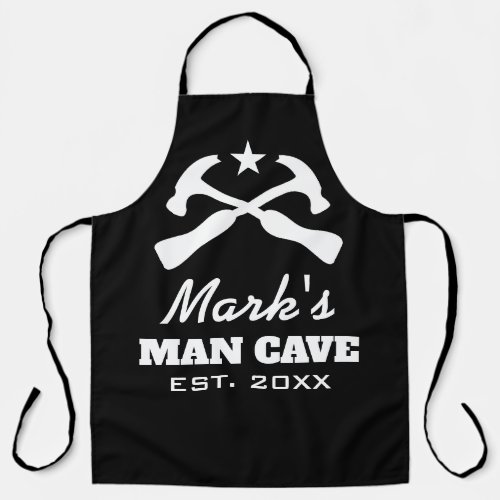 Custom cool manly man cave BBQ apron for guys    