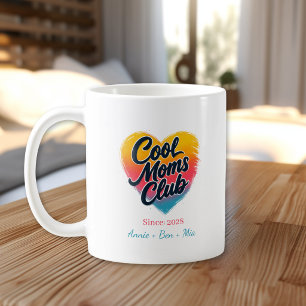 Custom "Cool Moms Club" Heart Coffee Mug