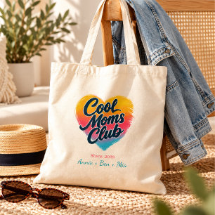 Custom "Cool Moms Club" Heart Tote Bag