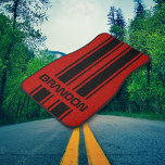 Custom Cool Red And Black Auto Race Sport Striped Car Floor Mat<br><div class="desc">Classy black dual racing car stripes pattern design. Customize with name,  monogram,  initials,  or (limited) text of your choice. Designed for the stylish race car sport,  Nascar,  Indy 500,  Le Mans or Grand Prix racing fan,  the lover or owners of classic cars,  muscle cars,  hot rods,  or car shows.</div>