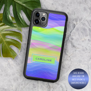 Custom Cool Retro Abstract Artistic Waves Pattern iPhone 16 Pro Max Case