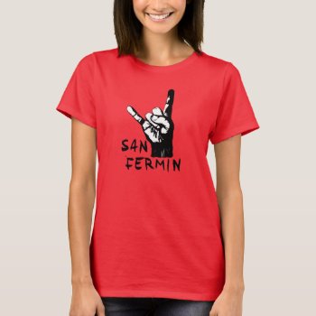 Custom  Cool San Fermin Rock Fingers Bull Head: T-shirt by RWdesigning at Zazzle