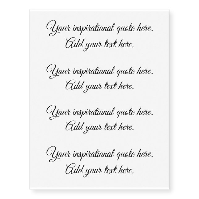 Custom cool script text temporary arm tattoos (Front)