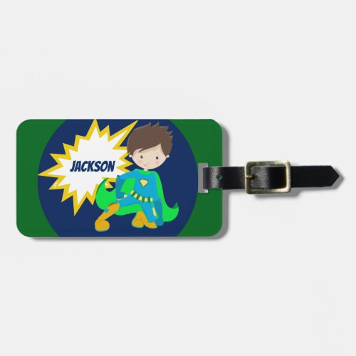 Custom Cool Superhero Kids Luggage Tag