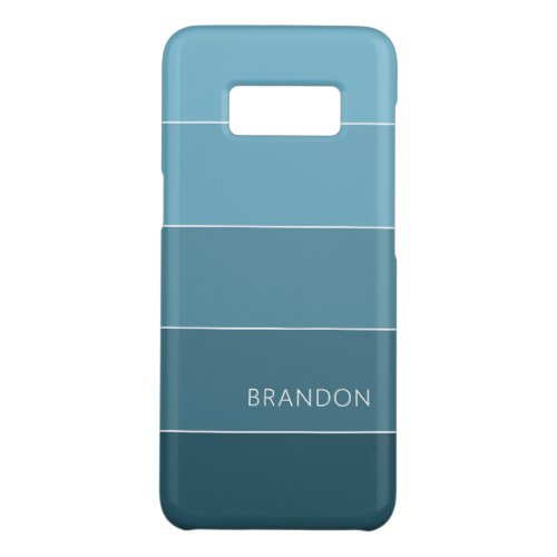 Custom Cool Teal Blue Bold Stripes Art Pattern Case_Mate Samsung Galaxy S8 Case