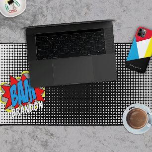 Custom Cool Vintage Comic Book Pop Art Style BAM Desk Mat