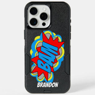 Custom Cool Vintage Comic Book Pop Art Style BAM iPhone 15 Pro Max Case