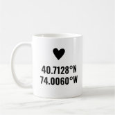 Custom Coordinates Longitude Latitude Valentines Two-Tone Coffee Mug |  Zazzle