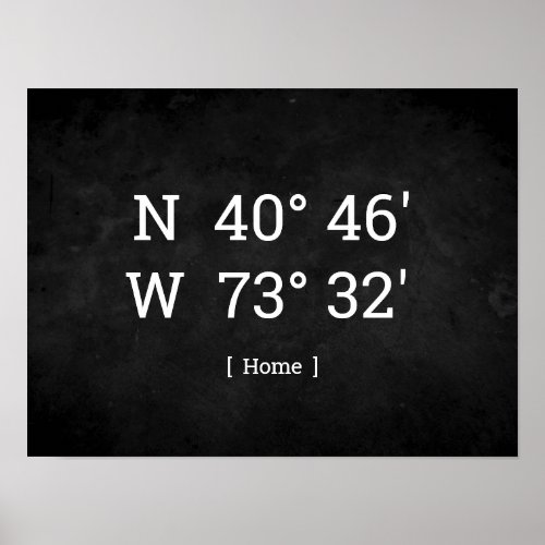 Custom Coordinates Personalized Home Location Gift Poster