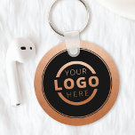 Custom Copper Promotional Business Logo Branded Keychain<br><div class="desc">Easily personalize this coaster with your own company logo or custom image. You can change the background color to match your logo or corporate colors. Custom branded keychains with your business logo are useful and lightweight giveaways for clients and employees while also marketing your business. No minimum order quantity. Bring...</div>