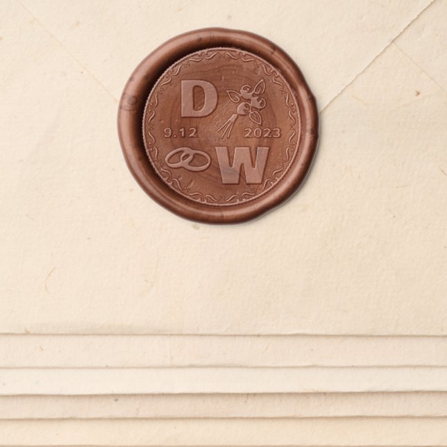 Custom Copper Wax Seal stickers For Wedding  (Front)