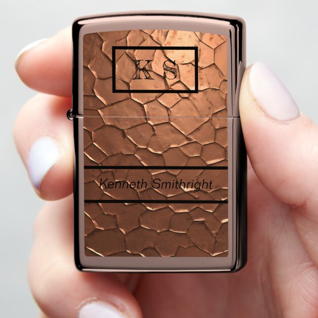Custom Copper Windproof Flame Zippo Lighter (In Hand)