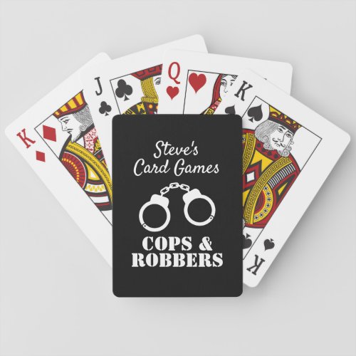 Custom cops and robbers handcuffed Playing Cards