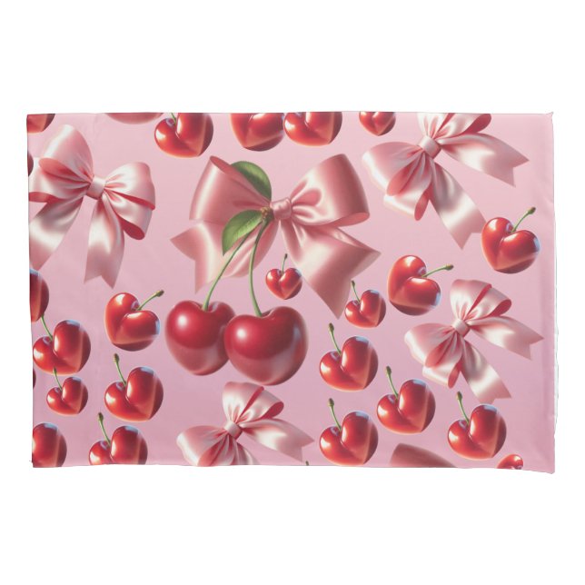 Custom Coquette Heart Bow Pattern  Pillow Case (Front)