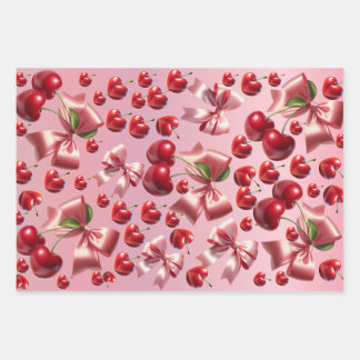 Custom Coquette Heart Bow Pattern Wrapping Paper