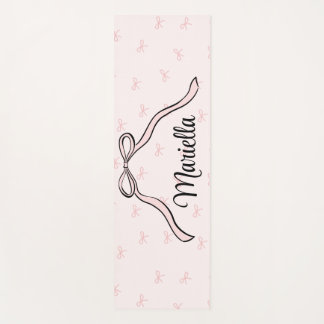 Custom Coquette Pink Bow Personal Yoga Mat