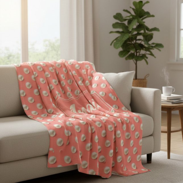 Custom Coral & Pearls Elegant Soft Throw Blanket (Creator Uploaded)