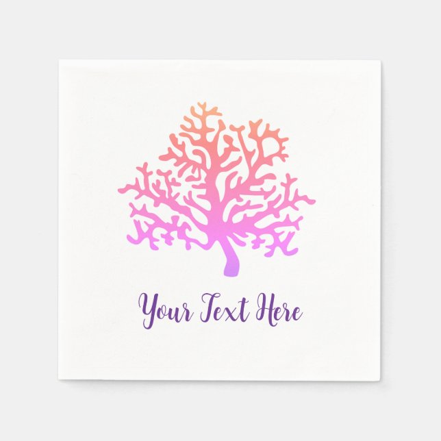 Custom Coral Reef Painting Napkins (Front)