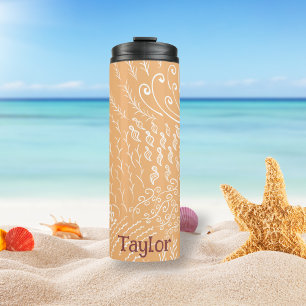 Custom Coral Reef & Seashell Print Thermal Tumbler