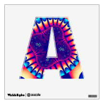 Custom Coral Sea Flower Letter A Decal