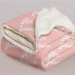 Custom Coral Sherpa Newlywed Blanket for Couples<br><div class="desc">Celebrate love and cozy moments with this personalized coral sherpa blanket. Featuring elegant “Mr & Mrs” styling with customizable names and wedding date, this ultra-soft throw makes a romantic gift for couples, newlyweds, brides, and grooms. Perfect for wedding gifts, bridal showers, anniversaries, engagement presents, or sweet home decor. A warm...</div>