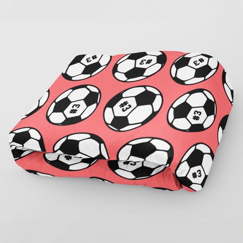 Custom Coral Soccer Ball Pattern Fleece Blanket