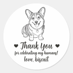 Custom Corgi Dog Wedding Favor Stickers