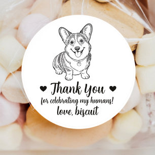 Custom Corgi Dog Wedding Favor Stickers
