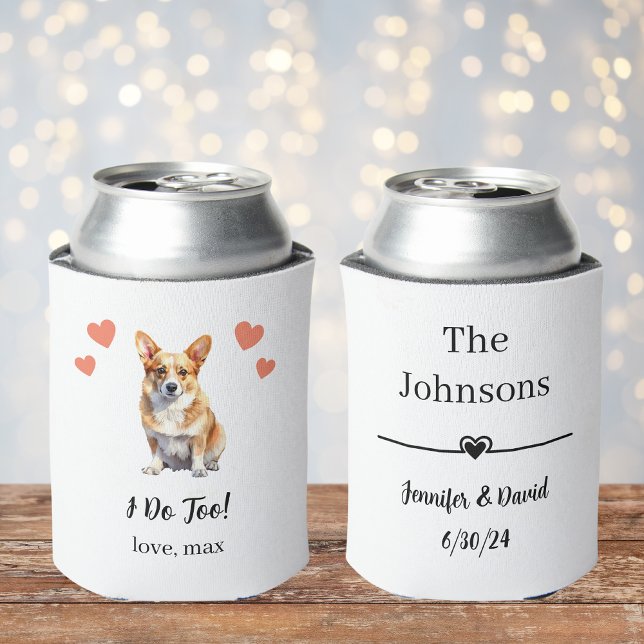 Custom Corgi Pet Wedding Can Cooler (Creator Uploaded)