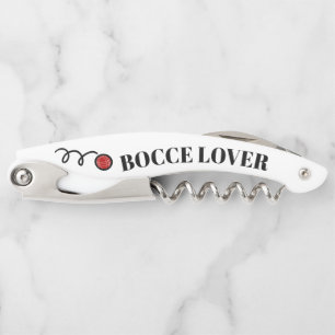 Custom cork screw bottle opener for bocci lover