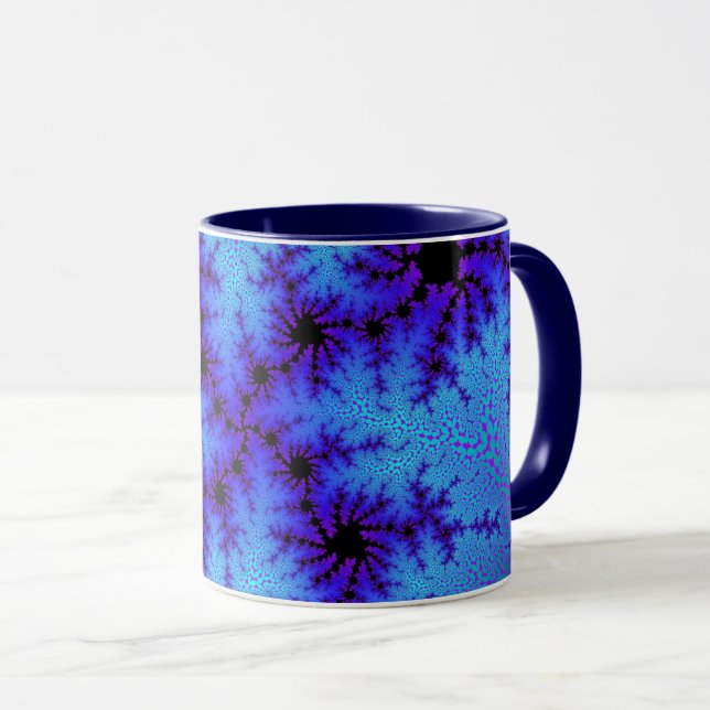 Custom Cornflower Blue Speckle Coffee Mug (Front Right)