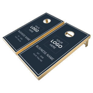 custom cornhole boards, business logo cornhole, ru set