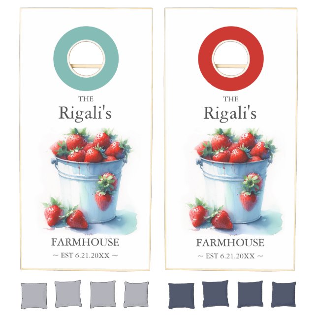 Custom Cornhole Sets Strawberry Design (Set)