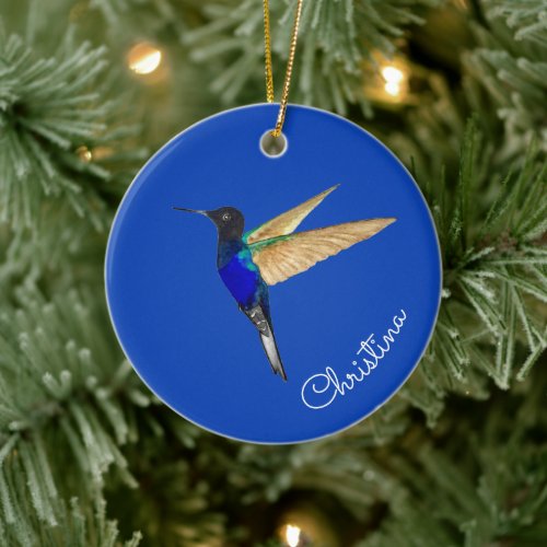 Custom Coronet Hummingbird Ceramic Ornament