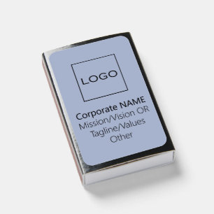 Custom Corporate Business Branded Logo, Cadet Blue Matchboxes