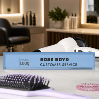 Custom Corporate Business Logo Black Acrylic Desk Name Plate