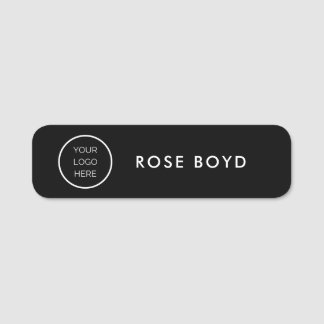Custom Corporate Business Logo Black Employee Name Tag